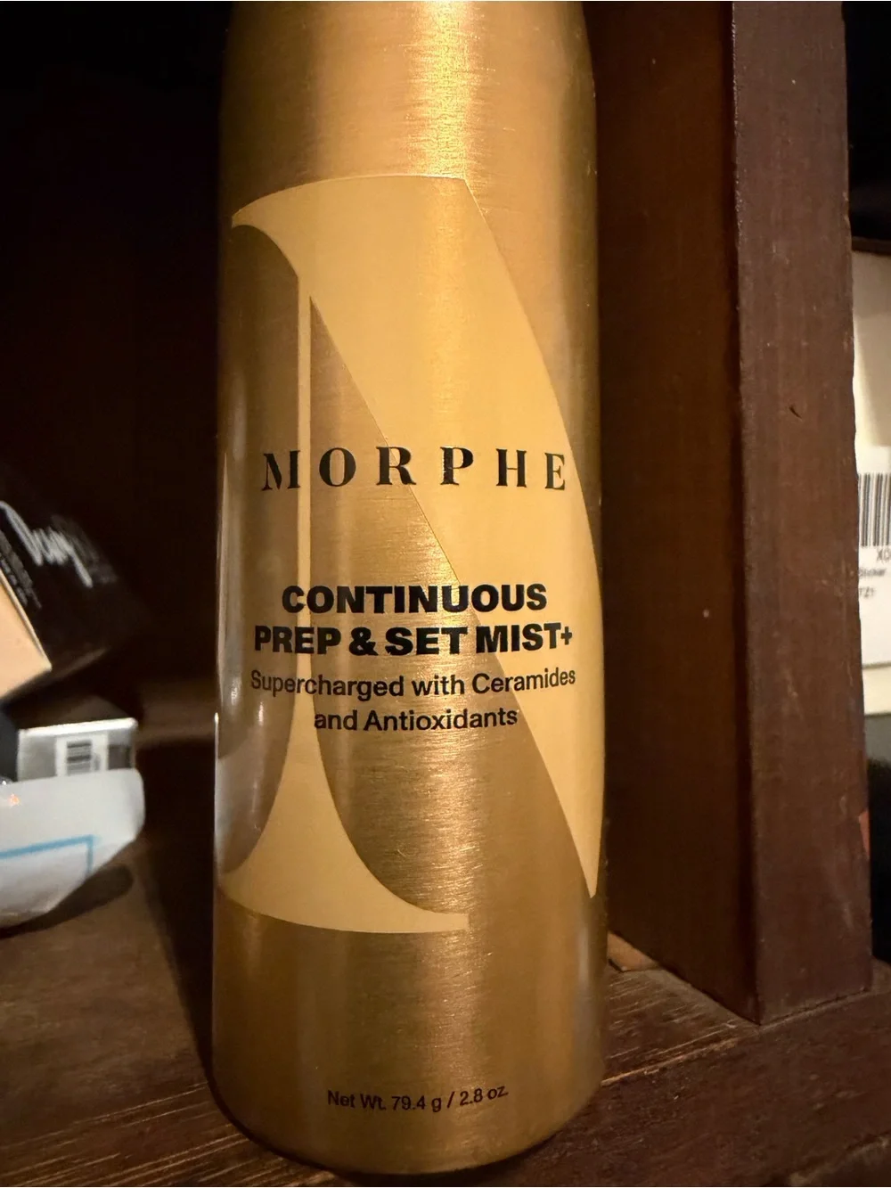 Morphe Prep & Set Mist — Metallic Gold Bottle